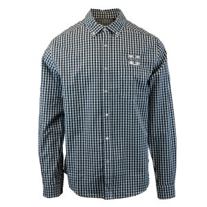Men's U-State Gingham Button-Up Shirt blue and white